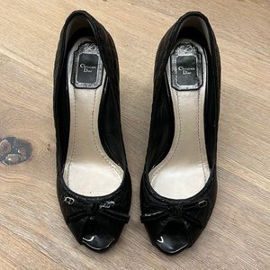 Dior wedge leather black